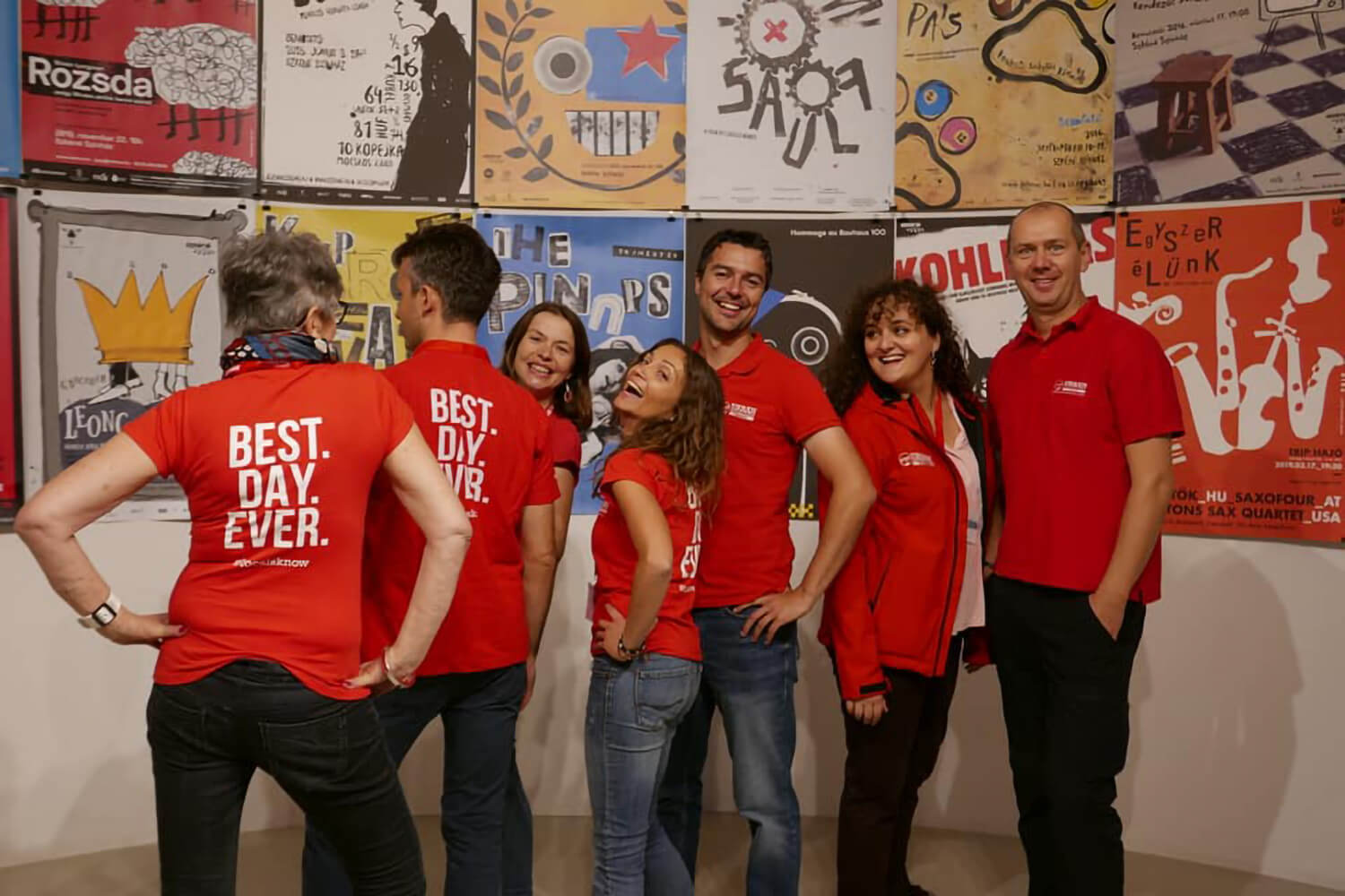 Krakow Urban Tours team posing together at a professional event.